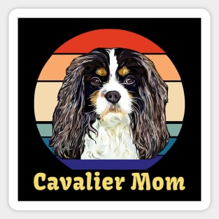 Tri Colored Cavalier King Charles Spaniel Mom Sticker